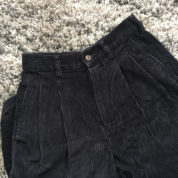 high waisted black corduroy pants